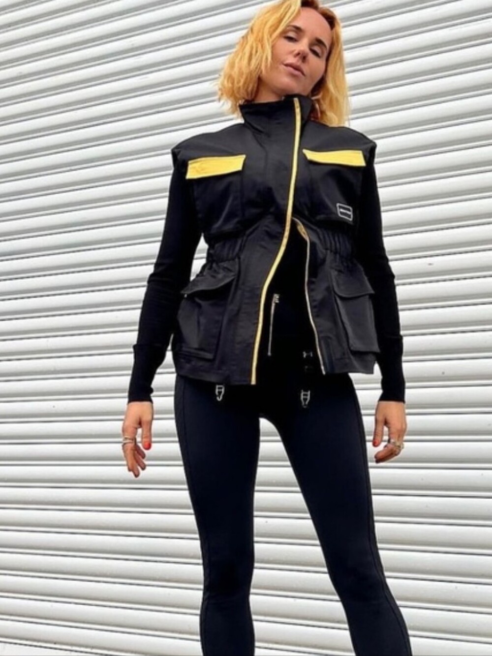 P.E Nation Aurora Jacket Vest Black Yellow Women's Small Activewear